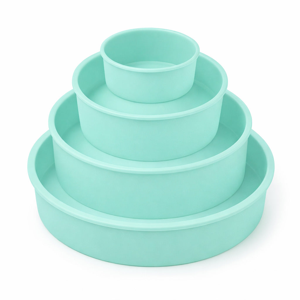 4-teiliges Backform-Set in rund & verschiedenen Größen