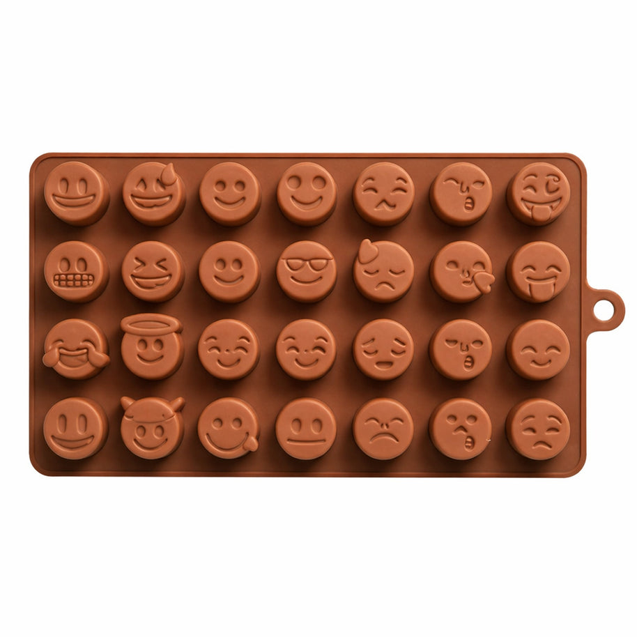Silikonform mit 28 lustigen Smileys für DIY-Süßigkeiten & Desserts