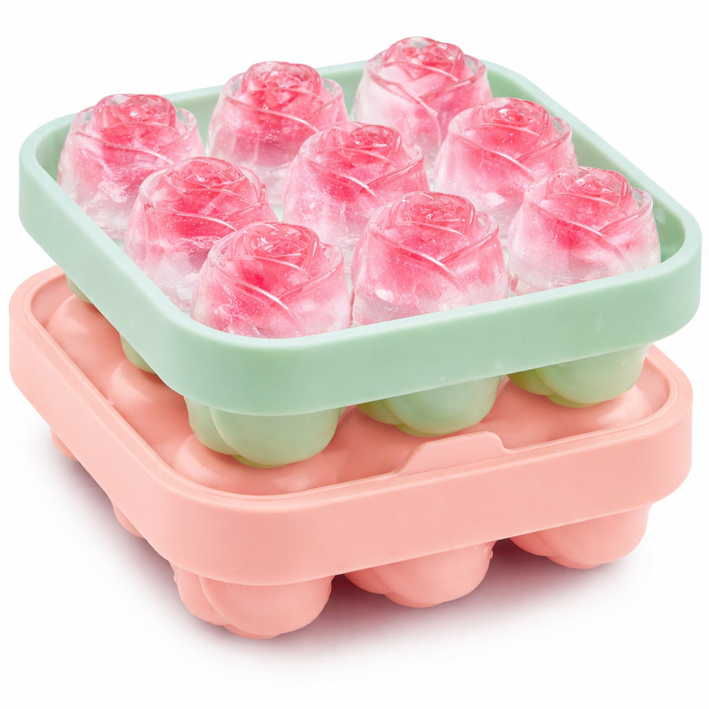 Silikonform mit Rosen Design für romantische Eiswürfel, Kerzen & co.
