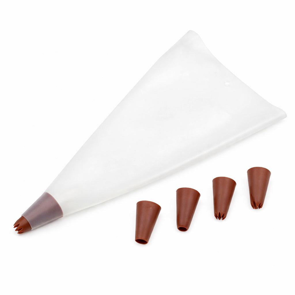 Silikon Spritzbeutel mit 5 Aufsätzen für präzise Dekoration von Cupcake & Torte