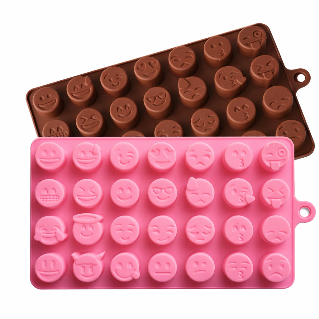 Silikonform mit 28 lustigen Smileys für DIY-Süßigkeiten & Desserts