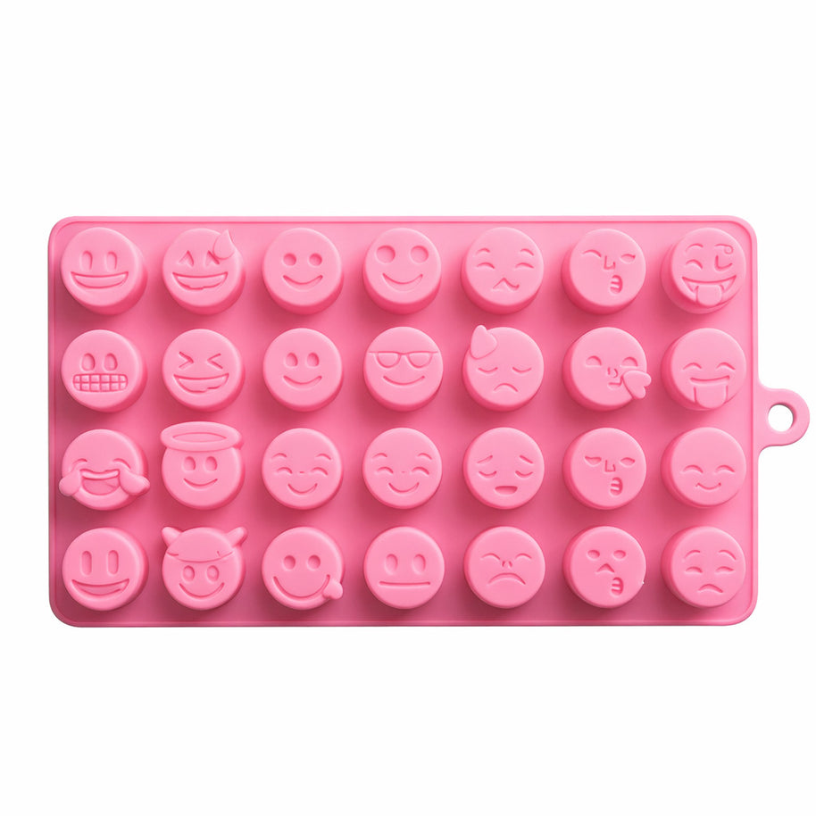 Silikonform mit 28 lustigen Smileys für DIY-Süßigkeiten & Desserts