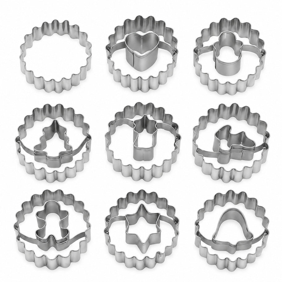 Spitzbuben Ausstecher – 9er Set für Linzer Plätzchen